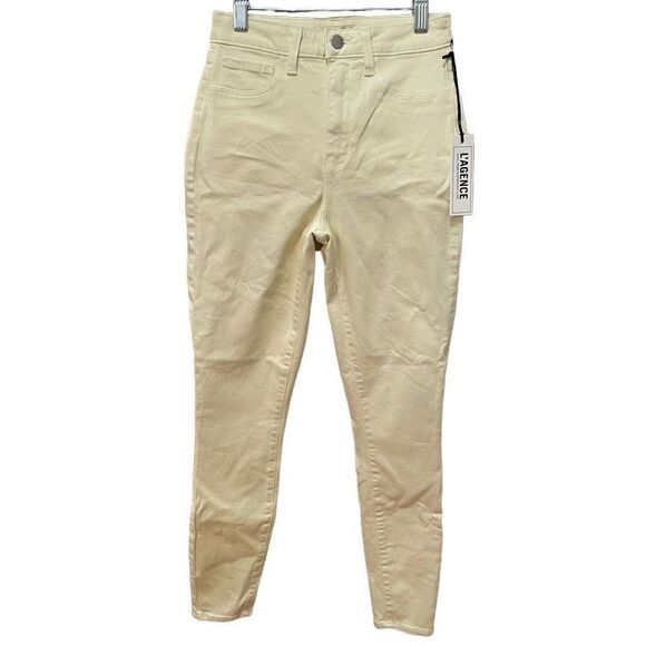 L’Agence Jeans Womens 25 Pastel Yellow Skinny Ankle Katrina Ultra High Rise - Picture 1 of 10
